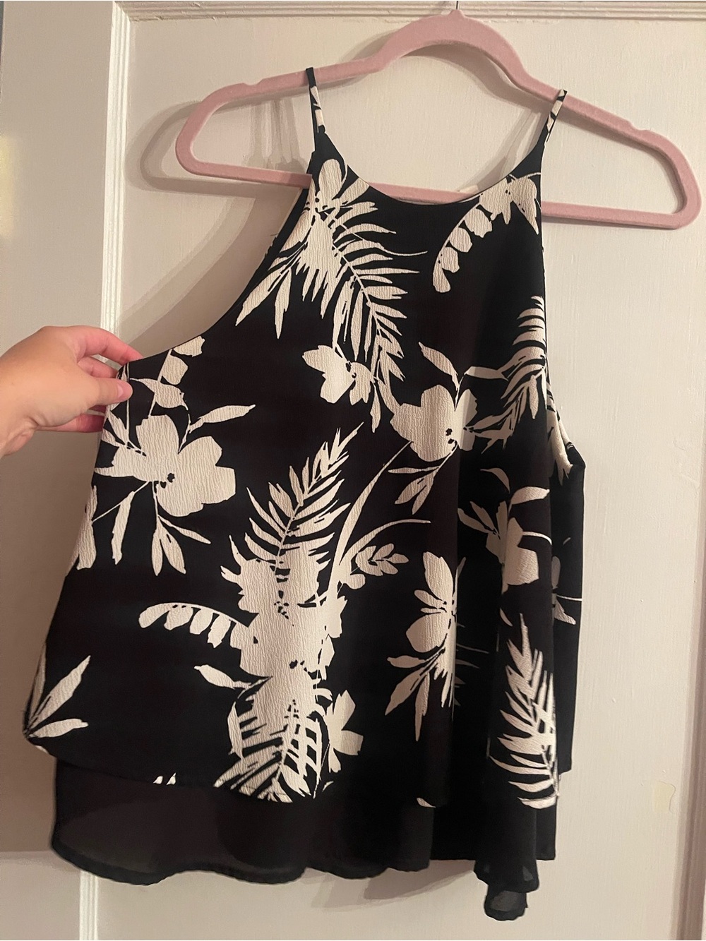 miami Black and White Floral Camisole